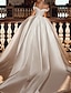 cheap Wedding Dresses-Engagement Formal Glitter &amp; Sparkle Wedding Dresses Ball Gown Off Shoulder Cap Sleeve Chapel Train Satin Bridal Gowns With Solid Color 2024