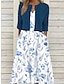 Χαμηλού Κόστους Εκτύπωση σετ φορεμάτων-Γυναικεία Σετ φορέματος δύο τεμαχίων Καθημερινό φόρεμα Φόρεμα εκτύπωσης ΕΞΩΤΕΡΙΚΟΥ ΧΩΡΟΥ Καθημερινά Κομψό Μοντέρνα Τσέπη Στάμπα Μίντι φόρεμα Λαιμόκοψη V Μισό μανίκι Φλοράλ Κανονικό