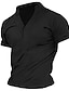 abordables Camisetas casuales de hombre-Hombre Camiseta Camisa de gofres Camiseta superior Plano Henley Calle Vacaciones Mangas cortas Ropa Moda Design Básico