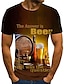 billige 3d-t-skjorte for menn-Herre Skjorte T skjorte Grafisk 3D Øl Rund hals Mørkegrå A B C D Store størrelser Ut på byen Helg Kortermet Klær Grunnleggende