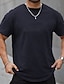 cheap Men&#039;s Plus Size Basic T-shirts-Men&#039;s Plus Size Big Tall T shirt Tee Tee Crewneck Black White Navy Blue Short Sleeves Outdoor Going out Solid Color Clothing Apparel Cotton Blend Streetwear Stylish Casual