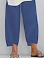 preiswerte Basic-Damenunterteile-Damen Chinesisch Chino Capri-Shorts Übergröße Polyester Tasche Ausgebeult Wadenlänge Schwarz Frühling
