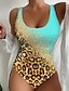cheap One-piece swimsuits-Women&#039;s Swimwear One Piece Normal Swimsuit Printing Leopard Beach Wear Summer Bathing Suits