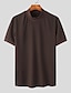 preiswerte Lässige T-Shirts für Herren-Herren T Shirt Strick-T-Shirt T-Shirt Glatt Rollkragen Strasse Urlaub Kurze Ärmel Gestrickt Bekleidung Modisch Designer Basic