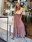 cheap Maxi Skirts-Women&#039;s Swing Long Skirt Maxi Floral Print Navy Pink Brown Green Skirts Pleated Patchwork Print Fashion Casual Street WorkWear S M L