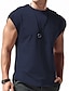 baratos Camisetas masculinas casuais-Homens Camiseta T-shirt Tecido Gola Redonda Rua Férias Alças Roupa Moda Designer Básico