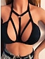 cheap Sexy Lingerie-Women&#039;s Sexy Lingerie Pure Color Lovers Hot Home Bed Valentine&#039;s Day Spandex Breathable Hole Summer Spring Black