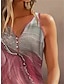 billige Tanktoppe og camisole til kvinder-Dame Tanktop Farveblok Afslappet Trykt mønster Sort Uden ærmer Basale V-hals