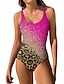 levne Jednodílné plavky-Dámské Běžný Plavky Jeden kus Plavky Potisk Leopard Oblečení na pláž léto Plavky