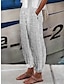 זול תחתונים גרפיים-בגדי ריקוד נשים מכנסי פשתן מכנסיים רחבים דמוי פשתן בג&#039;י דפוס באורך מלא לבן קיץ