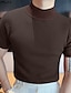 abordables Camisetas casuales de hombre-Hombre Camiseta Camiseta de punto Camiseta superior Plano Cuello Alto Calle Vacaciones Mangas cortas Tejido en Punto Ropa Moda Design Básico
