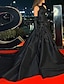 billiga Aftonklänningar-A-linje Kvälls klänningar Vintage Klänning Formell Bröllopsfest Kapellsläp Ärmlös Prydd med juveler Satäng med Rosett(er) 2023