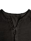 baratos Camisetas masculinas casuais-Homens Camisa Henley T-shirt Camisa de manga longa Tecido Henley Rua Férias Manga Longa Roupa 100% Algodão Moda Vintage Básico