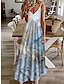 cheap Print Dresses-Women&#039;s Casual Dress Long Dress Maxi Dress Khaki Sleeveless Print Print Spring Summer V Neck Casual Weekend 2023 S M L XL XXL 3XL