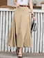 cheap Cotton Linen Skirts-Women&#039;s Skirt Long Skirt Maxi Linen Black khaki Army Green Skirts Spring &amp; Summer Fashion Casual Daily S M L