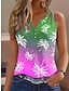ieftine Bluze &amp; Camisole Damă-Pentru femei Bluză Floral Casual Concediu Buton Imprimeu Alb Fără manșon De Bază În V