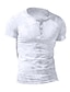 voordelige Casual T-shirts voor heren-Voor heren T-shirt Effen Henley 3D-afdrukken Grote maten Buiten Casual Korte mouw Button-omlaag Kleding Modieus Ontwerper Vintage Basic