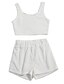 cheap Women&#039;s Loungewear-Women&#039;s Loungewear Sets Pure Color Fashion Comfort Soft Home Daily Going out Polyester Breathable Square Neck Sleeveless Tank Top Shorts Summer Spring White Wine