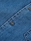 preiswerte Herrenhemd zum Knöpfen-Herren Hemd Knopfhemd Lässiges Hemd Sommerhemd Jeanshemd Denim Blue Schwarz Leicht Blau Langarm Glatt Umlegekragen Täglich Urlaub Vordertasche Bekleidung Modisch Brautkleider schlicht Komfortabel