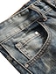 baratos Jeans Masculino-Homens Jeans Calças Calças jeans Bolsos rasgado Tecido Conforto Respirável Diário Para Noite Moda Casual Azul Azul Escuro