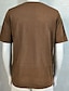 baratos Camisetas masculinas casuais-Homens Camiseta camiseta de tricô T-shirt Tecido Decote V Rua Férias Manga Curta Tricotado Roupa Moda Designer Básico