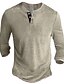 cheap Basic Henley-Men&#039;s Henley Shirt Tee Solid Color Henley Wine Green Black Blue Khaki Casual Holiday Long Sleeve Button-Down Clothing Apparel Fashion Designer Comfortable Essential