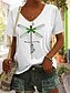 preiswerte T-Shirts für Damen-Damen T Shirt Graphic Bedruckt Täglich Wochenende Basic Kurzarm V Ausschnitt Weiß