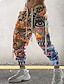 abordables pantalons de survêtement imprimés pour hommes-Homme Joggings Pantalon Jogger Pantalon Cordon Taille elastique Impression 3D Abstrait Imprimés Photos Confort Sport extérieur Casual du quotidien Mélange de Coton Vêtement de rue Design Jaune