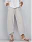 cheap Women&#039;s Cotton Linen Pants-Women&#039;s Linen Pants Chinos Pants Trousers Ankle-Length Cotton Side Pockets Baggy Mid Waist Fashion Casual Weekend Black Navy Blue S M