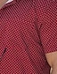 זול חולצה מכופתרת לגברים-בגדי ריקוד גברים חולצה חולצה עם כפתורים חולצת קיץ חולצה קז&#039;ואל אדום שרוולים קצרים נקודה דש יומי חופשה כיס קדמי ביגוד אופנתי מעצב יום יומי