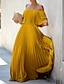 halpa NYE-mekot-a-line häävierasmekot elegantti mekko juhlavaate hääjuhlat lattiapituus puolihihainen olkapäältä sifonki laskoksilla röyhelöillä 2024