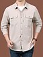cheap Men&#039;s Work Shirts-Male Cargo Shirt Black khaki Army Green Beige Long Sleeve Solid / Plain Color Lapel Going out Buckle Clothing Apparel Shirts