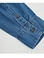 billige skjorte med knapper til mænd-Herre Skjorte Button Up skjorte Casual skjorte Sommer skjorte Jeans skjorte Denim blå Sort Lyseblå Langærmet Vanlig Aftæpning Daglig Ferierejse Frontlomme Tøj Mode Afslappet Bekvem