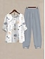 Women's Shirt Pants Sets Trousers Basic White Pink Casual Daily Floral Print