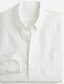 billige Bomuldslinnedskjorte-Herre linned skjorte Casual skjorte Sommer skjorte Hvid Lyserød Himmelblå Langærmet Vanlig Tab-krave Forår sommer Afslappet Daglig Tøj
