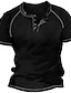 abordables Camisetas casuales de hombre-Hombre Camiseta Henley Shirt camisa fresca Plano Henley Calle Vacaciones Mangas cortas Ropa Design Básico Contemporáneo moderno