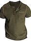tanie Męskie koszulki casual-Męskie Podkoszulek Koszula Henley Koszulka Równina Henley Ulica Urlop Krótkie rękawy Odzież Moda Designerskie Podstawowy