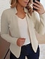 cheap Women&#039;s Blazer&amp;Suits-Women&#039;s Blazer Solid Color Classic Office / Business Long Sleeve Coat Spring Fall Valentine&#039;s Day Open Front Regular Jacket Light Pink