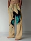 tanie Spodnie z nadrukiem-Męskie Spodnie Letnie spodnie Spodnie plażowe Ściągana na sznurek Elastyczny pas Druk 3D Motyl Wzory graficzne Komfort Codzienny Święto Moda miejska Hawajskie Biały Zielony
