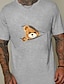 cheap Men&#039;s Graphic T Shirt-Teddy Bear Mens 3D Shirt For Birthday | White Summer Cotton | Maroon Zipper Tee Casual Style Classic Graphic Toy Crew Neck Clothing Apparel Print Outdoor Daily Short