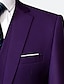 olcso Öltönyök-királykék égbolt kék lila férfi esküvői öltönyök 3 részes egyszínű, szabványos, egymellű, egygombos 2024