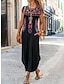 preiswerte Bedruckte Kleider-Damen Casual kleid Blumen Gespleisst Bedruckt Rundhalsausschnitt Maxikleid Vintage Urlaub Kurzarm Sommer