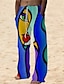 voordelige Casual herenbroek met print-Voor heren Broek Zomerbroek Strandbroeken Trekkoord Elastische taille 3D-afdrukken Abstract Grafische prints Comfort Casual Dagelijks Feestdagen Streetwear Hawaii blauw