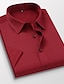 preiswerte Button-Down-Hemden für Herren-Herren Lässiges Hemd Hemd Hellrosa Hellblau Schwarz Kurzarm Solide / einfarbig Klassischer Kragen Frühling Sommer Geschäft Casual Bekleidung