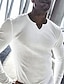 billige Casual T-shirts til mænd-Herre T-shirt Ribstrikket t-shirt Tee Top Lang ærmet skjorte Vanlig Pit Strip V-hals Gade Ferierejse Langærmet Strikket Tøj Mode Designer Basale