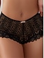 cheap Sexy Lingerie-Women&#039;s Sexy Lingerie Panties Pure Color Lovers Hot Home Bed Valentine&#039;s Day Lace Breathable Hole Summer Spring Black White
