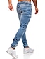baratos Jeans Masculino-Homens Jeans Corredor Calças Calças jeans Com Cordão Bolso Com Zíper Tecido Conforto Respirável Diário Para Noite Denim Moda Casual Preto Azul Escuro