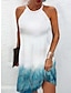 Χαμηλού Κόστους Print Φορέματα-Γυναικεία Σλιπ Φόρεμα Ombre Φλοράλ Στάμπα Λαιμός Μίνι φόρεμα Καθημερινά Ημερομηνία Αμάνικο Καλοκαίρι Άνοιξη