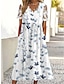 Χαμηλού Κόστους Print Φορέματα-Γυναικεία Φόρεμα σε γραμμή Α Φλοράλ Δαντέλα Τσέπη Λαιμός χτενισμένος Δαντελένιο μανίκι Μίντι φόρεμα Καθημερινά Διακοπές Κοντομάνικο Καλοκαίρι Άνοιξη