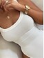 cheap Bodysuits-Women&#039;s Bodysuit High Waist Solid Color U Neck Active Street Sport Regular Fit Sleeveless Black White Blue S M L Summer